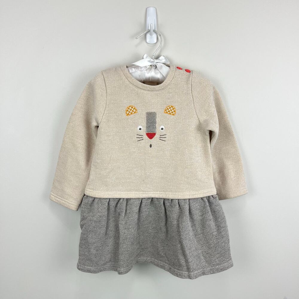 Moulin Roty Applique Cat Sweatshirt Dress 23 Months